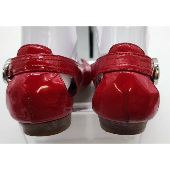 Nine West Red Peep Toe Slingback Flats 8M - Picture 4 of 10